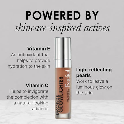 Rodial Bronze Glowlighter 6.1ml – Hydrating Liquid Bronzer with Vitamin E & B, Lightweight Pearlescent Formula for Luminous Skin