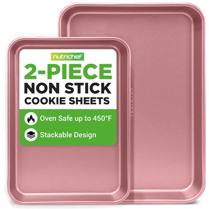 NutriChef 2-Piece Nonstick Cookie Sheets for Bakin