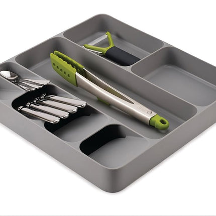 Joseph Joseph DrawerStore Cutlery, Kitchen Utensils and Cooking Utensil Gadget Accessories Organiser, in drawer storage - Grey