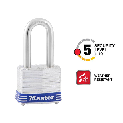 Master Lock 3TRILF Keyed-Alike Padlock, 1-1/2-inch Shackle, 1-9/16-inch Wide, 3-Pack