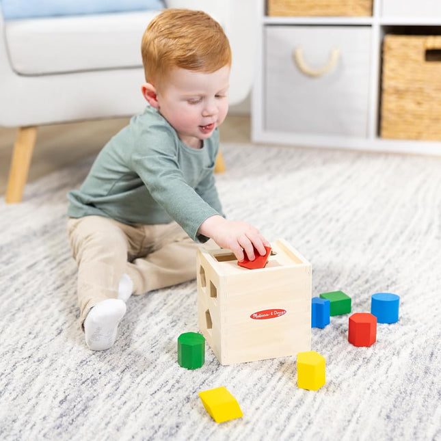 Melissa & Doug Shape Sorting Cube Classic Wooden Kids Toy - The Original (Sturdy Wooden Construction, 12 Pieces, Great Gift for Girls and Boys - Best for 2, 3, and 4 Year Olds)