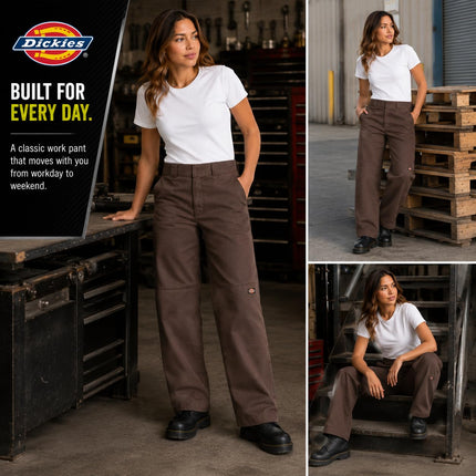 Dickies Women's Loose Fit Double Knee Work Pant (Fp283), Mushroom, 28