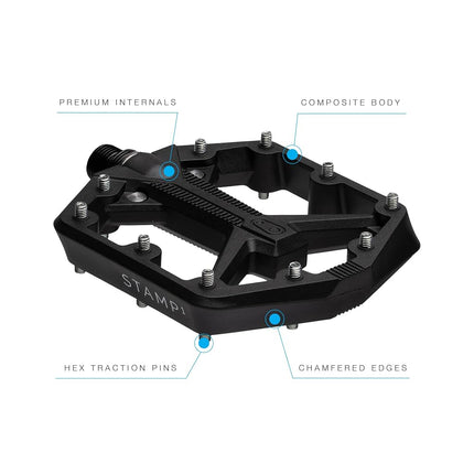 Crankbrothers Stamp 1 Version 2 MTB Pedal, Small Black