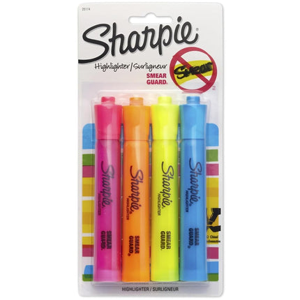 Sharpie Accent Tank-Style Highlighters, 4 Colored Highlighters (25174PP)