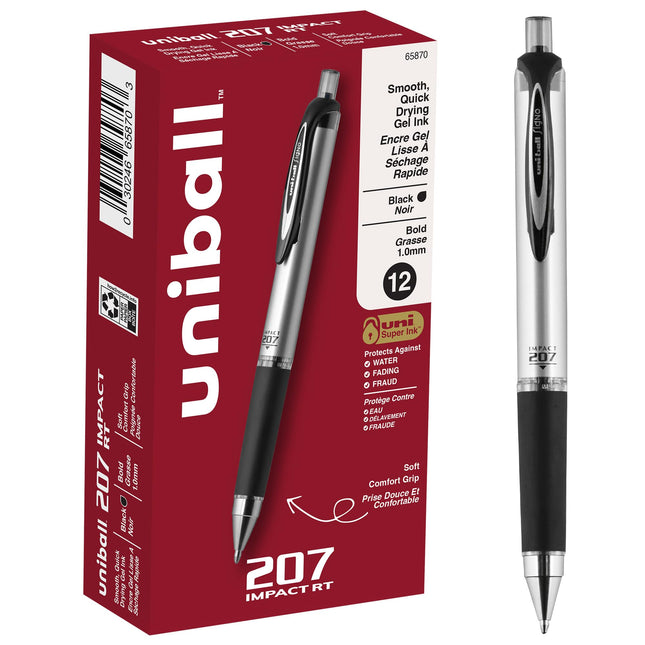 uniball 207 Impact Gel Pen, Retractable, Bold 1 Mm