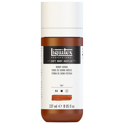 Liquitex Professional Soft Body Acrylic Paint 8-oz bottle, Burnt Sienna