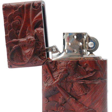 Natural Huanghuali Rosewood Carving Lighter Shell Box for Zippo Module (Monkey King 1#)