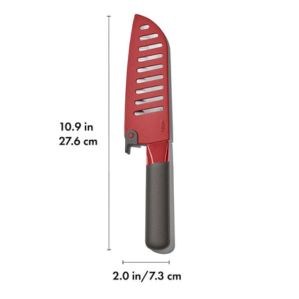 OXO Outdoor Santoku Knife with Protective Sheath, 14 cm / 5.5 inch Blade