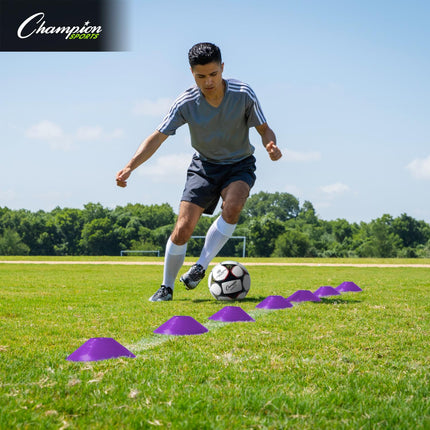 Champion Sports Juego de 25 conos morados con bolsa de malla