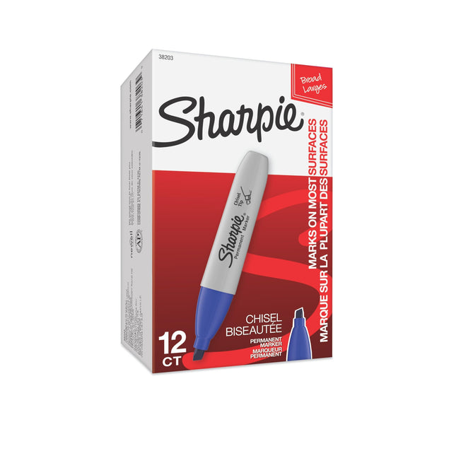 SHARPIE Permanent Markers, Broad, Chisel Tip, 12-P