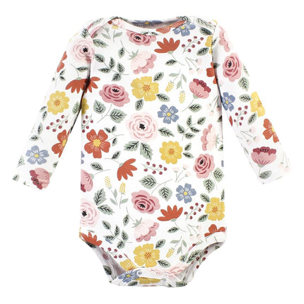 Hudson Baby Unisex Baby Unisex Baby Bodysuits de algodón de manga larga, Bonita, Recién nacido, Bonita Paquete de 3, Recién nacido