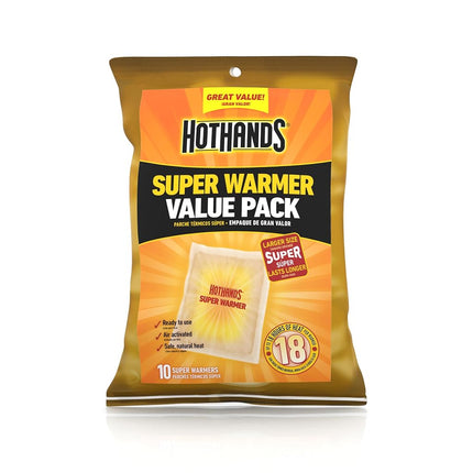 HotHands Body & Hand Super Warmers - Long Lasting Natural Odorless Air Activated Warmers - Up to 18 Hours of Heat - 10 Individual Warmers