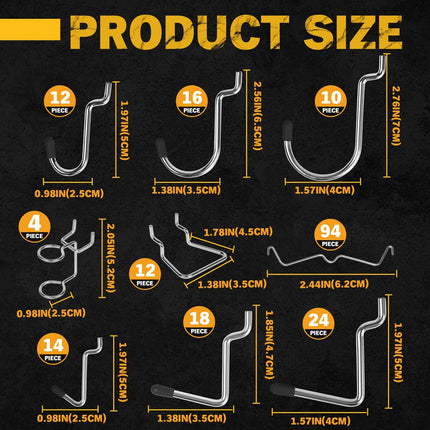 ELEAD 260-Piece Pegboard Hook Set, for 1/8 and 1/4 inch Peg Board Organizer Accessories with Pegboard Bins for Organizing Various Tools in The Garage Kitchen Bathroom Craft Room