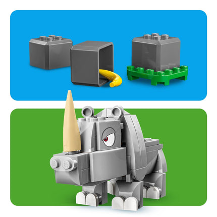 Set de expansión LEGO Super Mario Rambi el Rinoceronte 71420, set de construcción de juguete inspirado en el juego para combinar con un Pack Inicial, este juguete coleccionable de Super Mario Bros es un gran regalo para niños a partir de 7 años