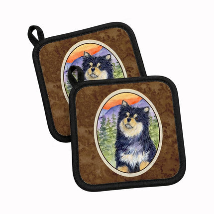 Caroline's Treasures Finnish Lapphund Pair of Pot Holders SS1057PTHD, Fabric, Multicolor