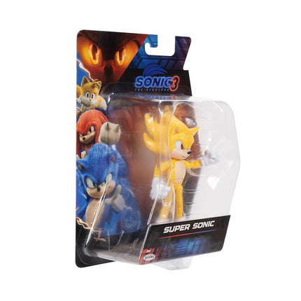Sonic The Hedgehog Sonic 3 Movie Super Sonic Collector Toy Figure by Jakks Pacific, Stands 5” / 13 cm Tall, Highly Articulated for Boys/Girls, Officially Licensed 3 Movie, Suggested for Ages 3+