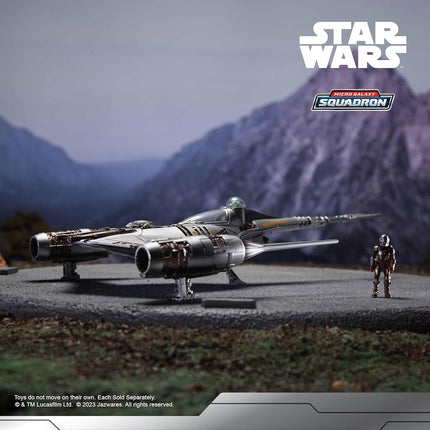 Star Wars Micro Galaxy Squadron The Mandalorian's N-1 Starfighter -13cm Starfighter Class Vehicle with 3cm Micro Figure Accessory