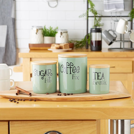 DII Kitchen Accessories Retro Collection Ceramics, Canister Set, Jadeite, 3 Piece
