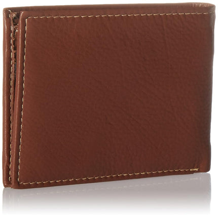 Timberland Men's Wellington RFID Leather Bifold Wallet Trifold Wallet Hybrid, Cognac, One Size