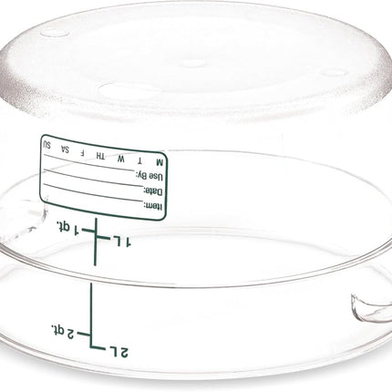 Carlisle FoodService Products Storplus Plastic Round Food Container, Storage Container with Stackable Design for Storage, 2 Quart, Clear