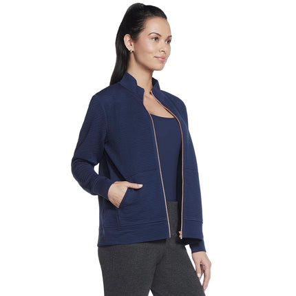 Skechers Women's Cozy Fit Ottoman Jacket, Blue, M