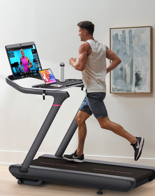 Escritorio para cinta de correr para Peloton, bandeja mejorada de 36" para portátil de cinta de correr, soporte ergonómico con protección para ordenadores portátiles