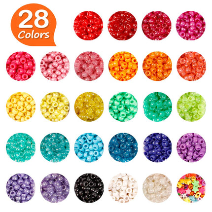 INSCRAFT Pony Beads, 4600 Pcs 9mm in 27 Colors