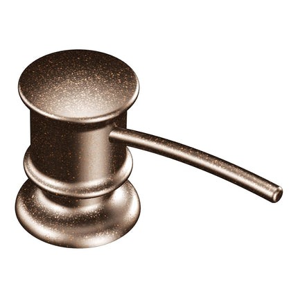 Moen Deck Mounted Kitchen Soap Dispenser with Above The Sink Refillable Bottle, Cast Metal, Oil-Rubbed Bronze, 1.12