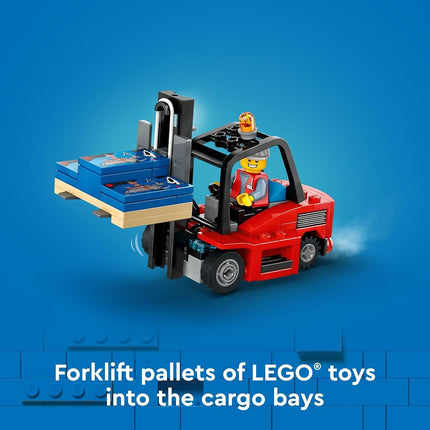 LEGO City Delivery Truck (60440) Playset for Ages 8 & Up, Featuring a Truck with a Large Trailer Pallets of Playsets, a Functioning Toy Forklift Truck & a Hot-Dog Stand