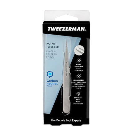 Tweezerman Stainless Steel Point Tweezer, Silver