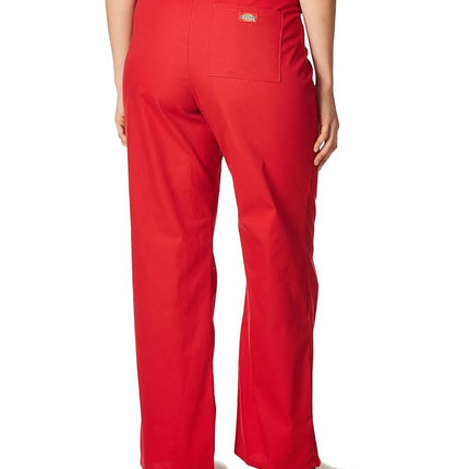 Dickies Women and Men Natural Rise Pant with 2 Pockets and Adjustable Drawstring, 83006, Red, X-Small