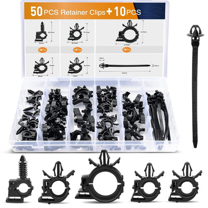 GOOACC 60Pcs Car Wire Loom Routing Clips Assortmen