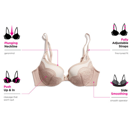 Maidenform womensDM9900Push-up Short Sleeve Bra - Multi - 38D
