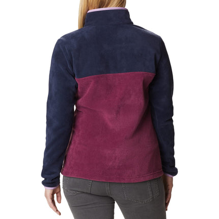 Chaqueta de forro polar Columbia Benton Springs Classic Fit Full Zip para mujer, Marionberry/Dark Noctural/Gumdrop, XXL