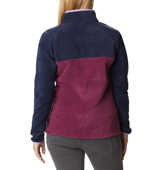 Veste polaire zippée intégrale Columbia Benton Springs Classic Fit pour femme, Marionberry/Dark Noctural/Gumdrop, XXL