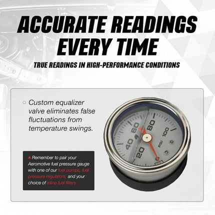 Manomètre de pression de carburant Aeromotive 15633 - 0 à 100 psi