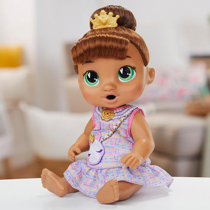 Baby Alive Bubbly Tea Party Sophia Sparkle Doll with Teapot Accessories, Brown Hair, 11 Inches, Toy for 3 Year Old Girls and Boys & Up