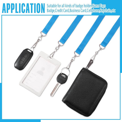 Patelai 60 Pcs Breakaway Lanyards with J Hook, Light Blue