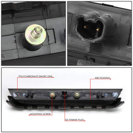DNA Motoring 3BL-STC11-3D-LED-SM Rear Center Trunk Lid 3D LED Bar 3rd Tail Brake Light Replacement