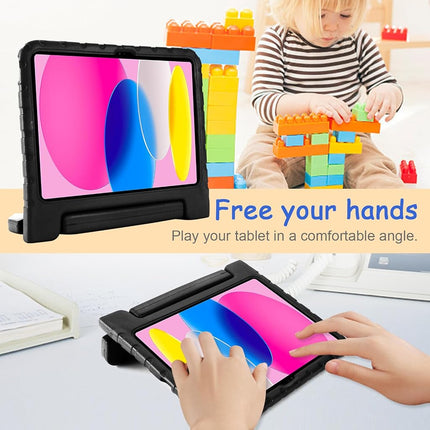 Kids Case for iPad 10th Generation (2022), iPad 11" A16 2025 Case with Pencil Holder, Techcircle Handle Stand Lightweight EVA Foam Bumper Protective Rugged Drop Protection Child Proof Cover, Rose