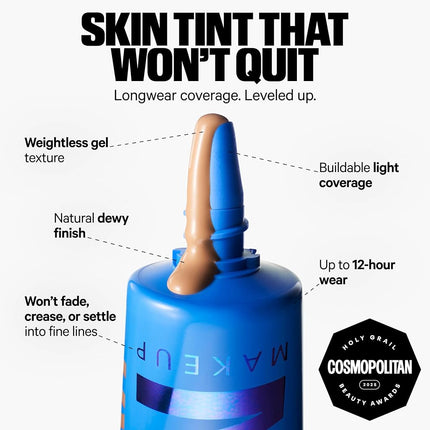 Milk Makeup Hydro Grip Hydrating Gel Skin Tint with Hyaluronic Acid – Buildable Light Coverage for Up to 12 Hours w/Dewy Finish – Non-Comedogenic – 1 Very Fair w/Neutral to Cool Undertones, 1oz