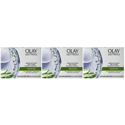 OLAY Daily Gentle Clean 4-in-1 Water Activated Cloths, 33 Ea (Pack of 3)