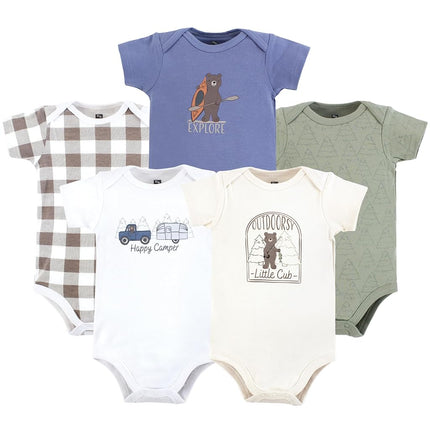 Hudson Baby Unisex Baby Cotton Bodysuits, Outdoorsy Cub, Preemie