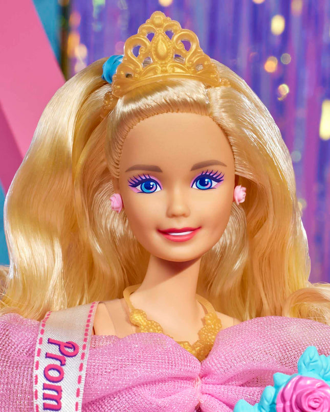 Barbie Doll, Curly Blonde Hair, 80s-Inspired Prom Night, Barbie Rewind Series, Prom Queen, Nostalgic Collectibles and Gifts