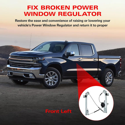 BDFHYK 751-724 Lève-vitre électrique de voiture pour automobile avec moteur, côté conducteur avant gauche, compatible avec Cadillac Escalade, compatible avec Chevy Cheyenne Silverado Suburban Tahoe