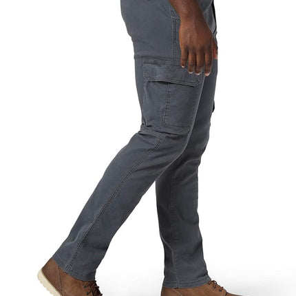 Wrangler Authentics Men's Regular Tapered Cargo Pant, Pewter, 34W x 32L