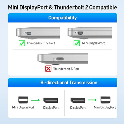 Cable Matters 2-Pack, Mini DisplayPort to DisplayPort Adapter in Black