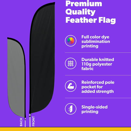 LookOurWay Black Feather Flag, 12'