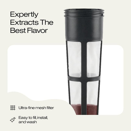 Takeya 10311 Patented Deluxe Cold Brew Iced Coffee Maker with Airtight Seal & Silicone Handle, Made in USA, 2-Quart, Black BPA-Free Dishwasher-Safe
