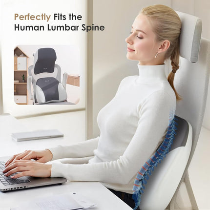 FLORICH Lumbar Support and Car Neck Pillow, Back Support and Headrest Pillow for Car Seat Driver, Memory Foam Back Neck Support Pillow and Car Seat Lumbar Support for Car Office Chair - Gray